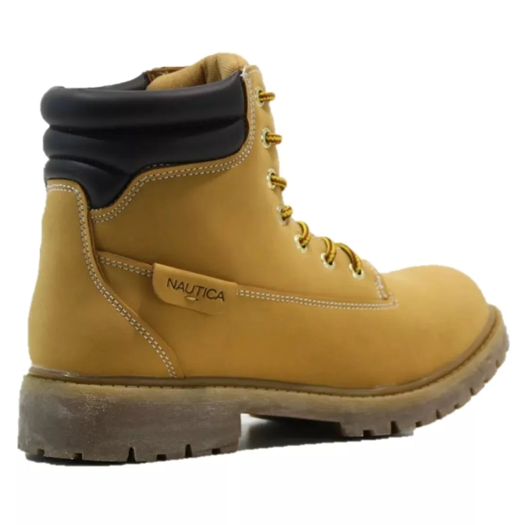 Mens Tan Nautica boot with high-traction grip and ultimate comfort features, durable rubber tread for stability on rugged terrains ideal for work, outdoors and suitable for all weather